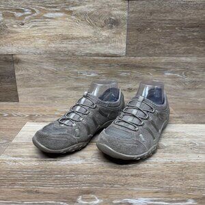 Skechers Breathe Easy Taupe Leather/Textile Sneakers Women's Size 7.5